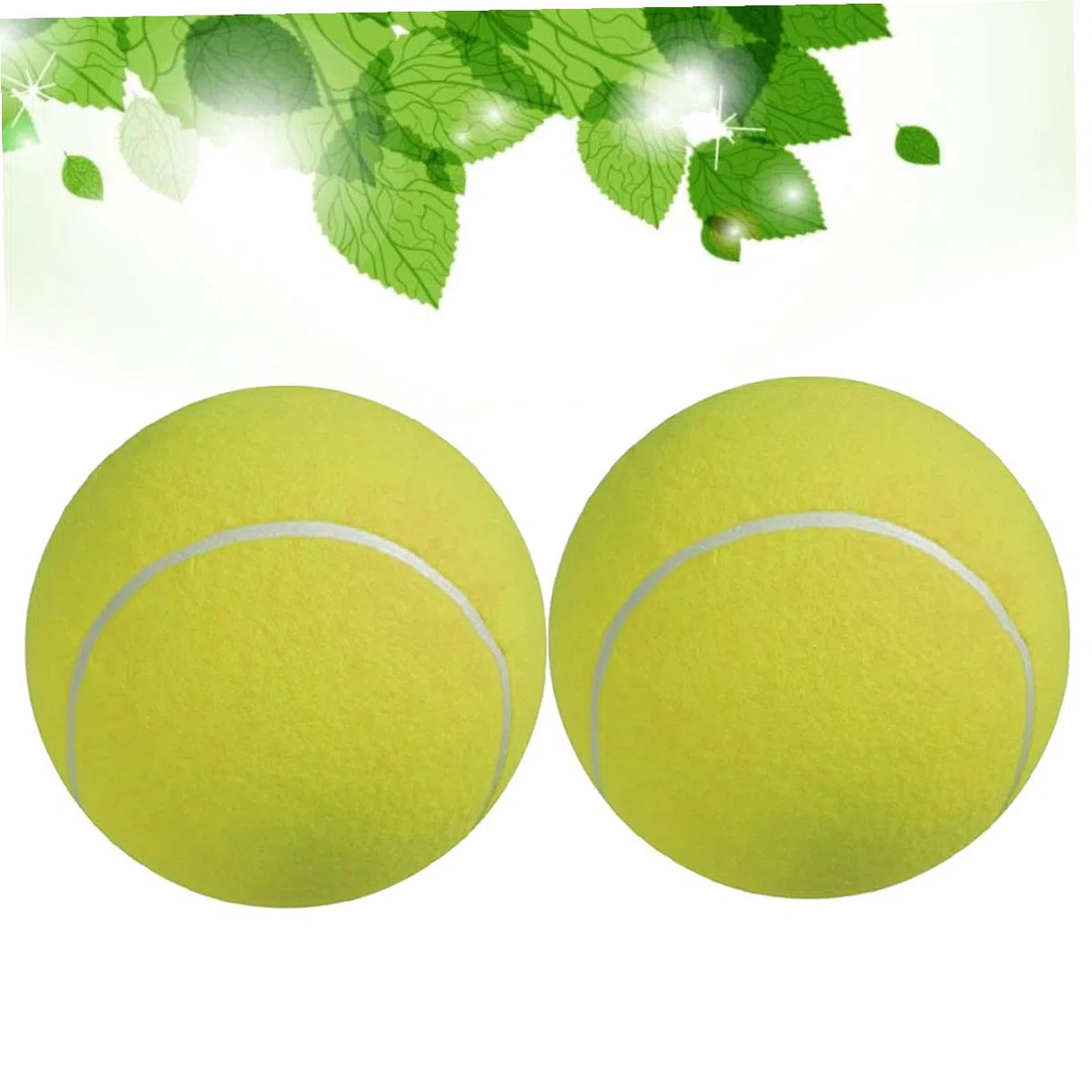 2pezzi Palla da Tennis Gigante Gonfiabile in Gomma con Superficie in Flanella come Giocattolper Animali Domestici per Attività all Aperto