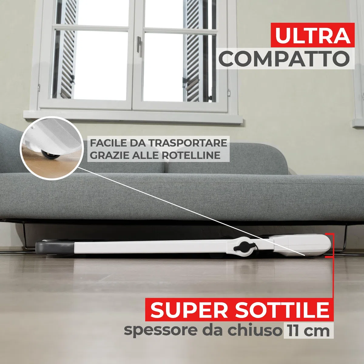 IDS Tapis Roulant Salvaspazio 10 o 14 km/h | Marchio Italiano | Compatibile APP Bluetooth + Programmi | Pieghevole Compatto Elettrico | Indoor Sports GARANZIA e Assistenza ITALIA