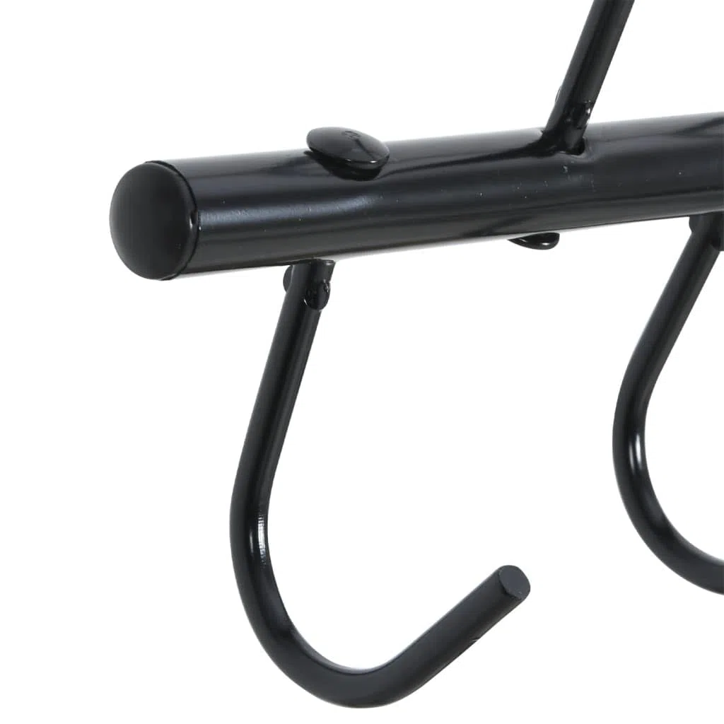 Supporto per briglia nero in acciaio verniciato a polvere con 5 ganci girevoli 36,5 x 6,5 x 17,5 cm per riporre bride, sella, redini e accessori per cavalli per stalla e pista da equitazione
