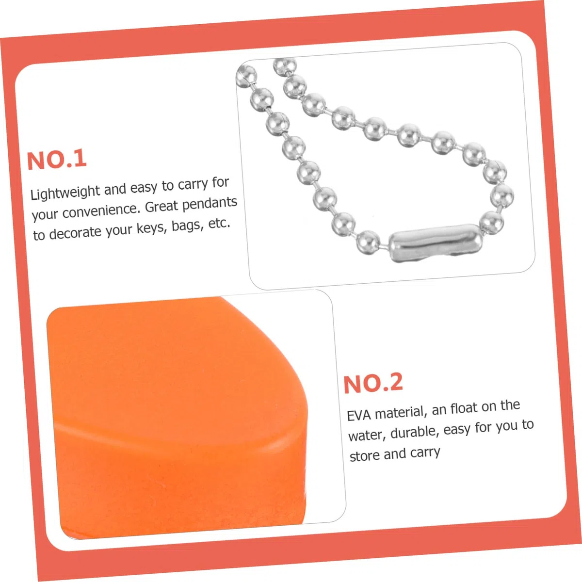 INOOMP 4 Set Portachiavi Galleggiante Portachiavi Ovale Decorativo per attività Allaperto 5 Pezzi * 4