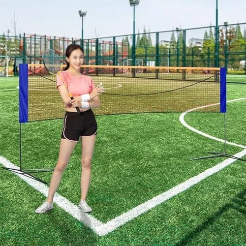 Rete portatile da badminton da tennis, pieghevole, per interni ed esterni, con zaino, perfetta per allenamento atletico e giochi ricreativi