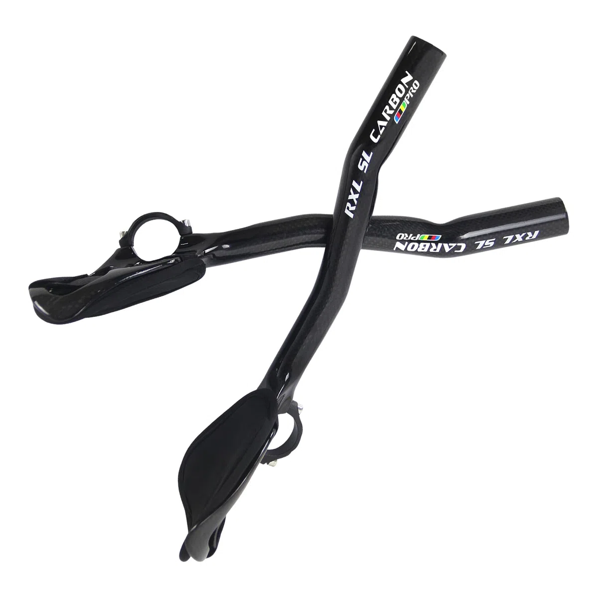 RXL SL Manubrio Bicicletta 31.8 Manubri TT 340mm Manubrio in Carbonio Aero Appendici Manubrio MTB per Mountain Bike o Road Bike 3K Lucido
