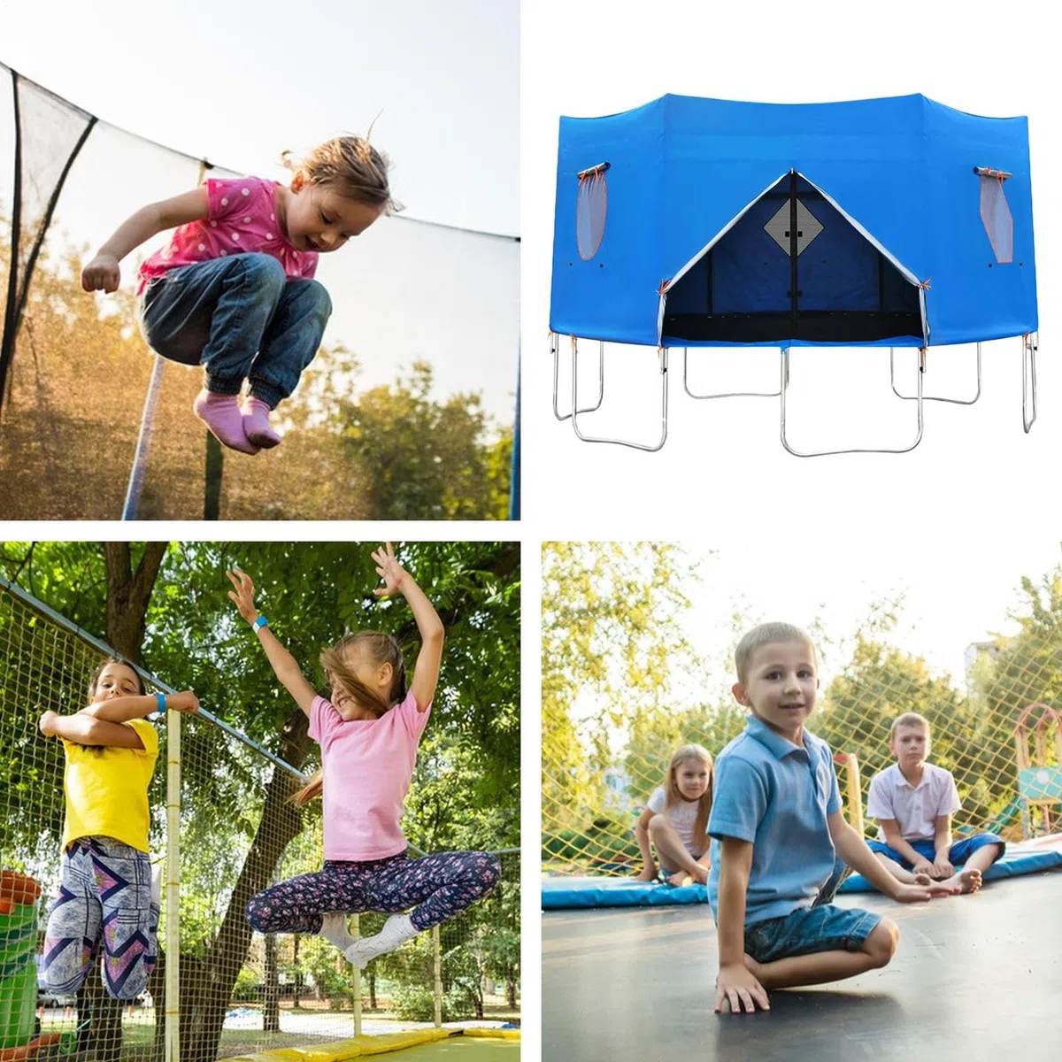 Telo parasole per trampolino, impermeabile, antivento, protezione per tutte le stagioni, per camper, campeggio, inverno, estate, giochi, giardino, esterno