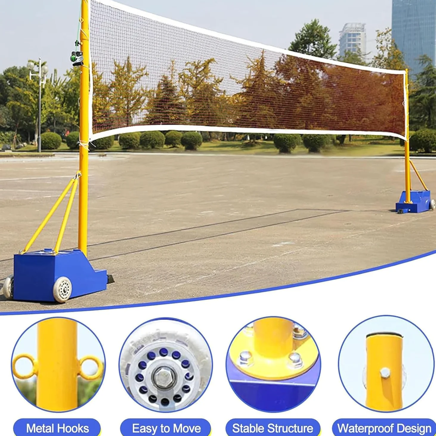 Rete portatile regolabile per pallavolo e badminton, ideale per cortile e sport sul terreno