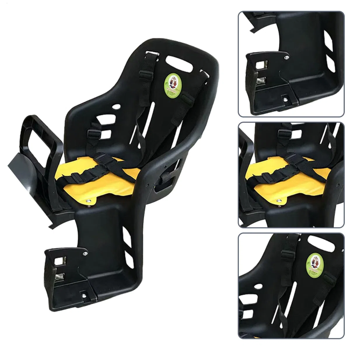 Seggiolino posteriore per bicicletta – Sedia di sicurezza per bambini, sistema di montaggio rapido, protezione sicura a tre punti, design con supporto poggiapiedi regolabile, soluzione comoda per