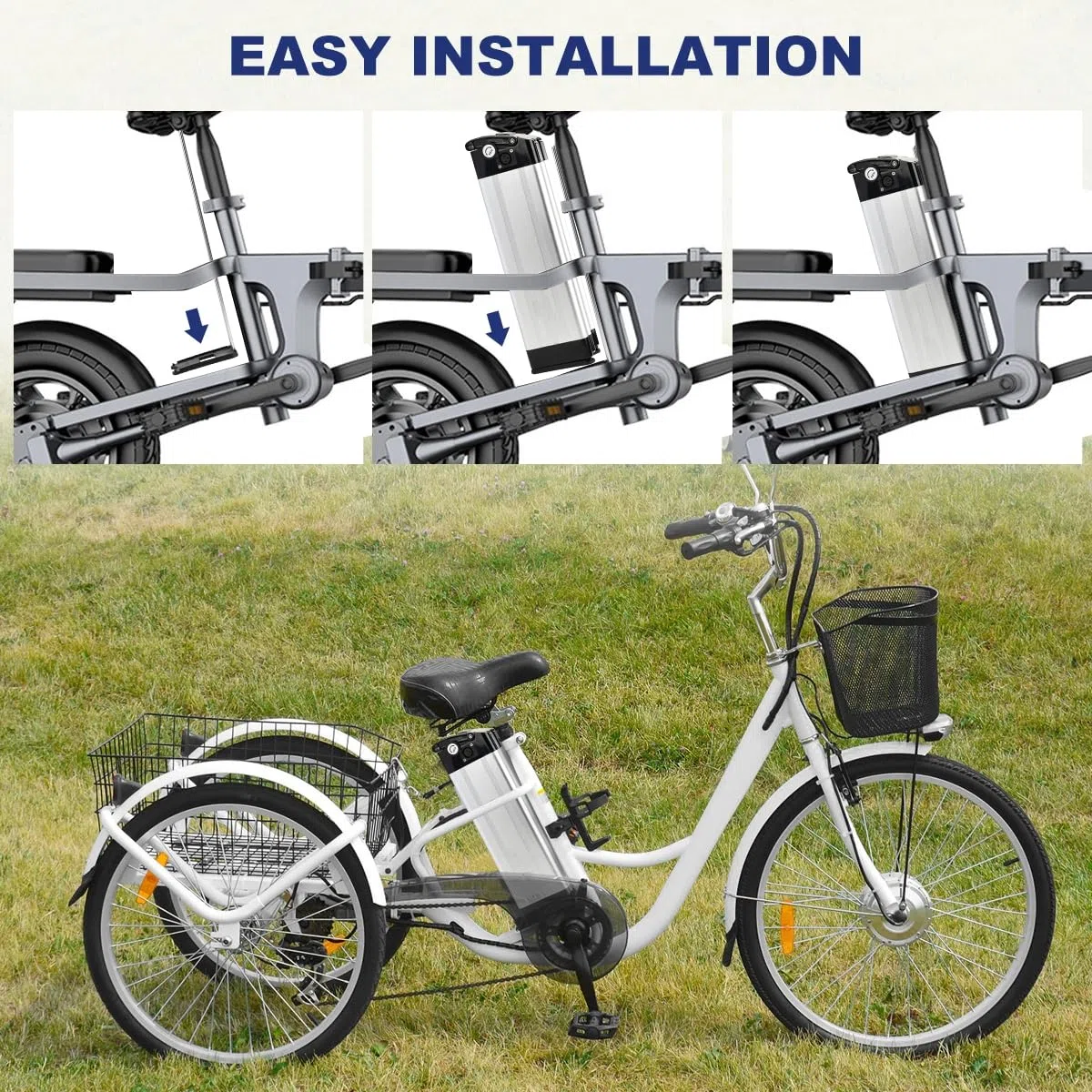 Batteria per Bici Elettrica Pieghevole Pedelec 36V (2 Pin, Ampere/ore, 15) | Batterie Ioni Litio Ebike Impermeabile Removibile