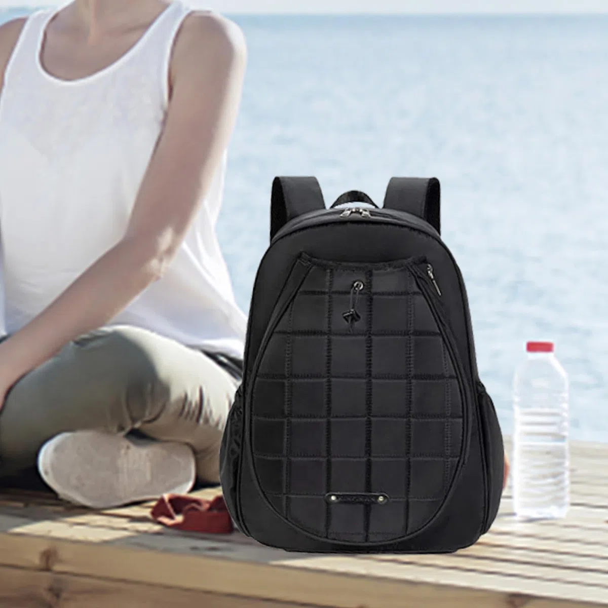 Zaino da tennis per bambini, zaino da tennis da donna, borsa per racchetta sportiva regolabile, borsa per racchette da tennis con grande capacità, borsa da tennis alla moda per bambini, donne e uomini