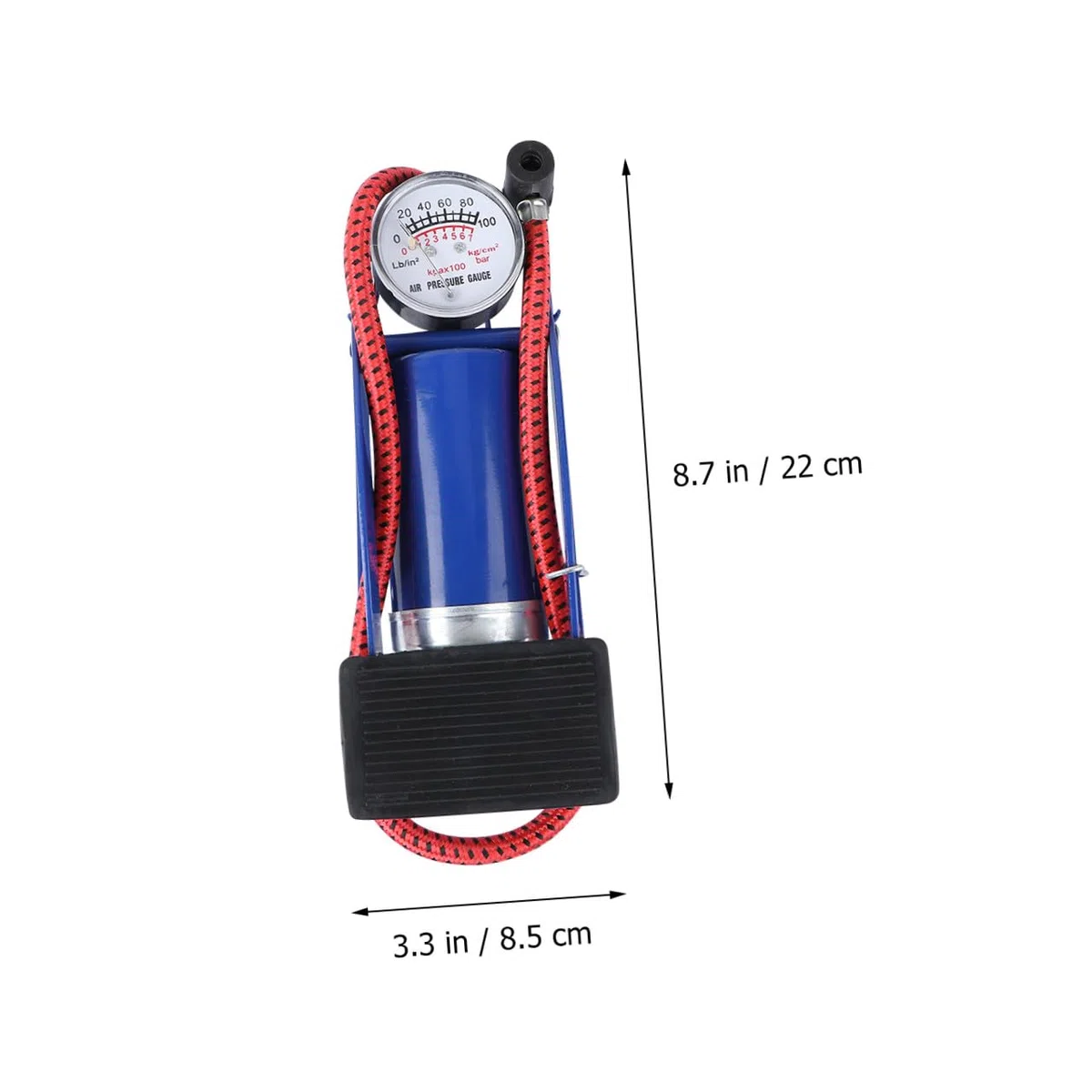 1pezzi Pompa Pneumatica Portatile Per Pneumatici Pompa Piede Alta Pressione Con Manometro Per Auto Biciclette e Leggera e Facile Da Trasportare