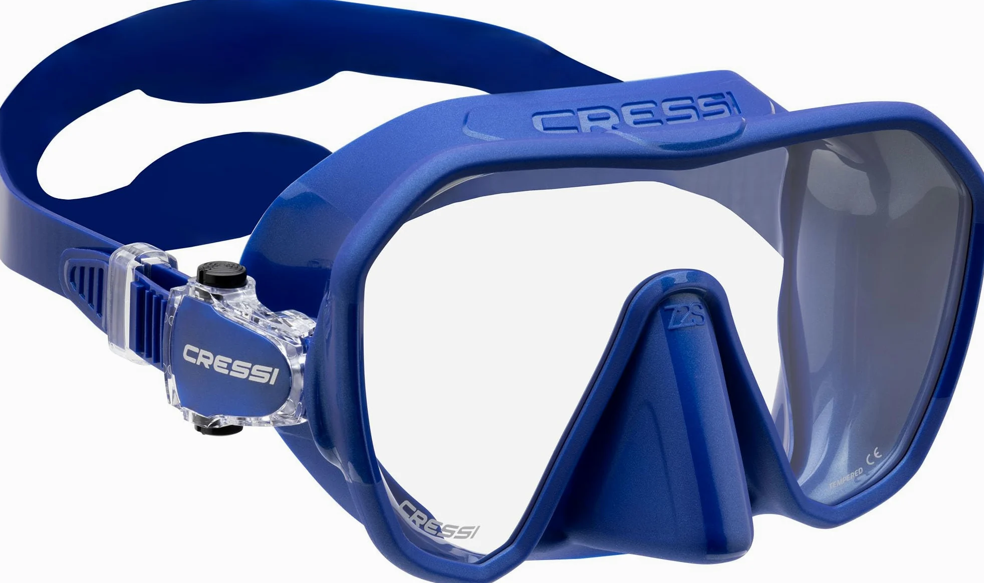 Cressi Maschera subacquea senza cornice per adulti, lente mono, volume interno basso, puro silicone morbido, ZS2: progettata in Italia da Cressi