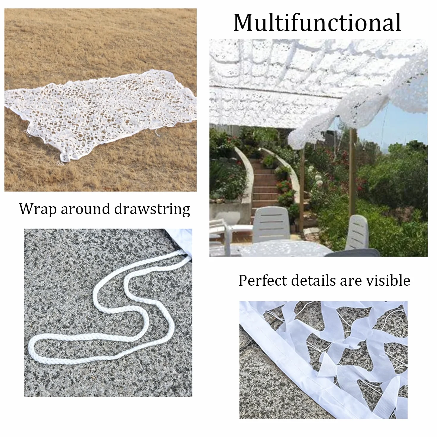 Rete Mimetica,3x6m Schermo Solare Bianco,Schermo Solare Mimetico Bianco All'Aperto,Per La Casa,Caccia,Giardino,Campeggio,Decorazione Del Partito Con Lo Schermo Del Sole,Schermo Della Privacy