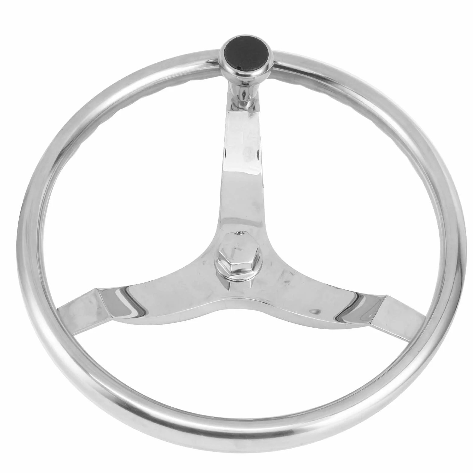 Qqmora Volante per Yacht a 3 Razze in Acciaio Inossidabile 316 Squisito con Manopola Girevole - Design Durevole e Bello, Diametro 13,5", per gli Appassionati di