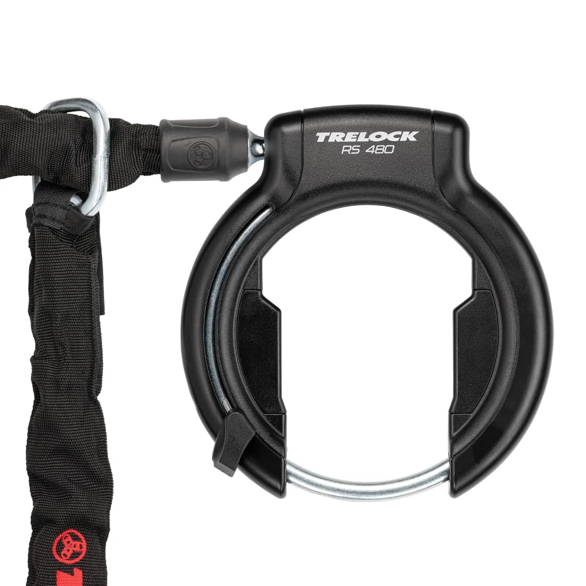 TRELOCK Lucchetto telaio RS 480 AZ – Livello di sicurezza 13 – Catena da infilare compatibile – Adatto per e-bike – La chiave è sfoderabile