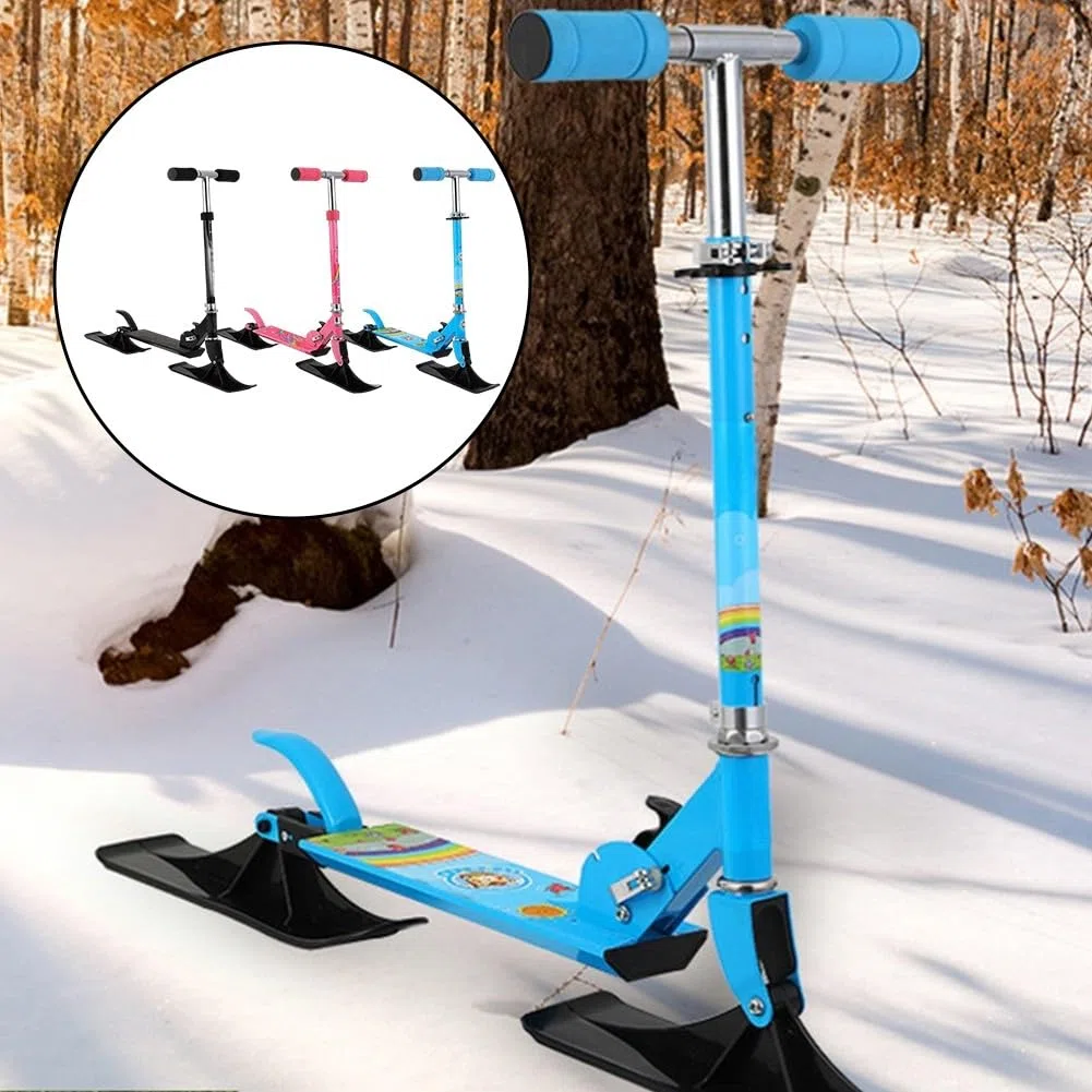Snow and Land Sled - Monopattino da neve 2 in 1, doppio uso, per adulti e bambini, per tutti i terreni, in PVC resistente all'abrasione, per attività all'aperto e invernali