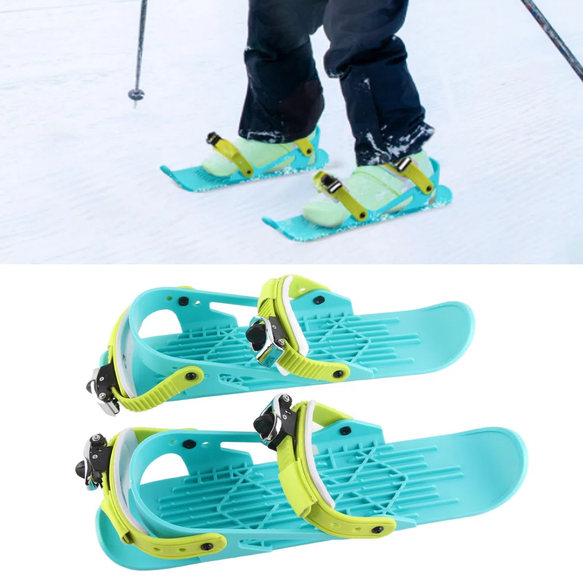 Mini Pattini da Sci, Mini Scarpe da Sci Regolabili, Mini Pattini da Sci Corti Leggeri, Skiboard Corto Compatto Universale per Pattinaggio di Hockey su Ghiaccio