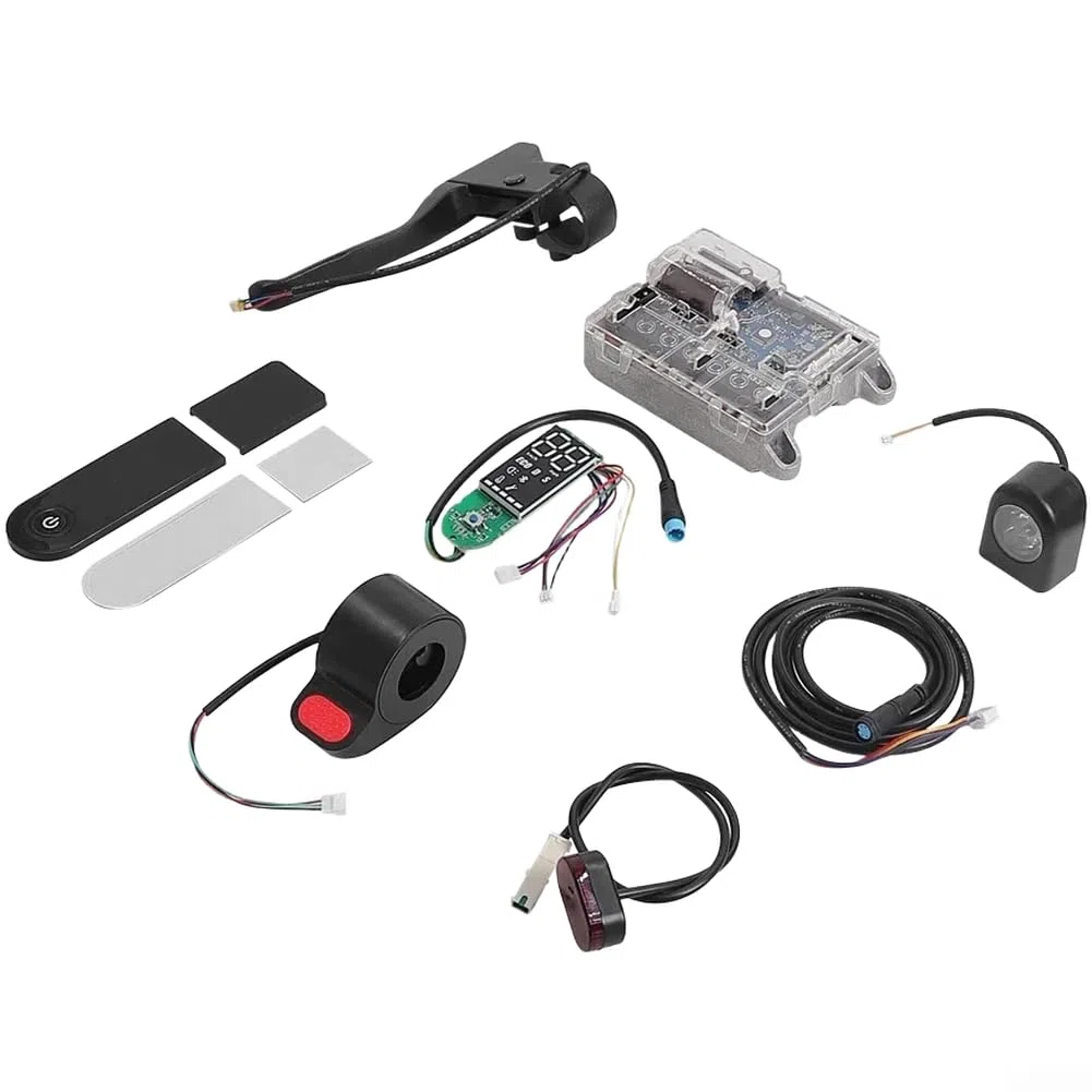 Kit controller scooter elettrico per Xiaomi M365 Pro, acceleratore acceleratore cruscotto con connettori luce LED, parte di ricambio in ABS nero (M 365 Pro Kit)