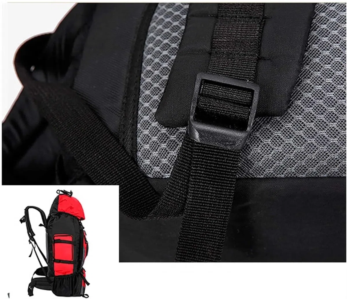 Zaino da Viaggio Sportivo Borsa da Campeggio Pieghevole per Zaino da Pesca Ultraleggero Impermeabile da 90 Litri per Alpinismo Arrampicata(Rot)