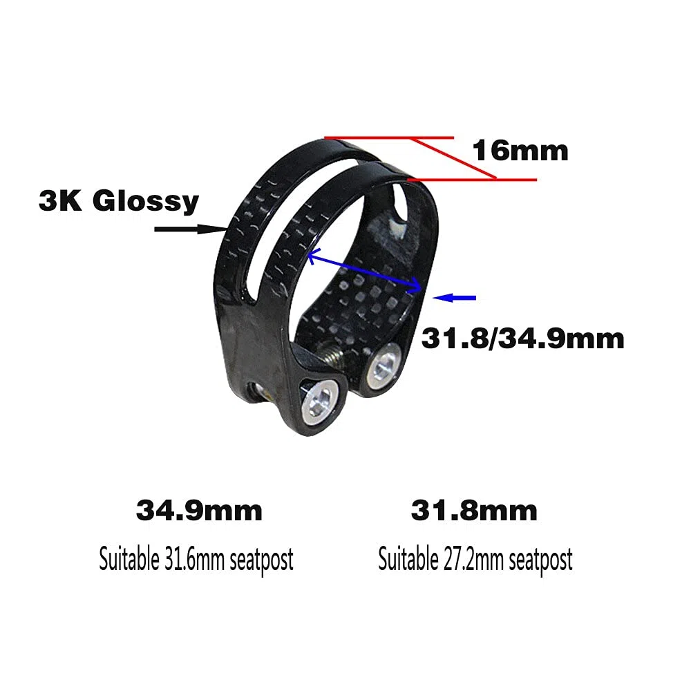 Morsetto reggisella bici Morsetto reggisella bici, Morsetto reggisella, Morsetto reggisella bici 14g Morsetto tubo reggisella bicicletta in fibra di carbonio 31,8 mm 34,9 mm Morsetto reggisella Parti