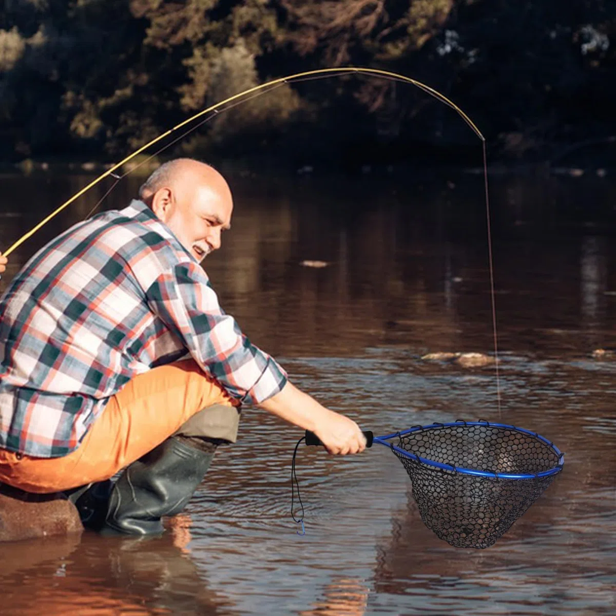 Angler's Landing Net - Attrezzatura Telescopica Per La Raccolta Di Pesci Allungabili, Rete Portatile con Manico | Attrezzatura Di Cattura E Rilascio Pieghevole Leggero per Kayak In Barca Di Acqua