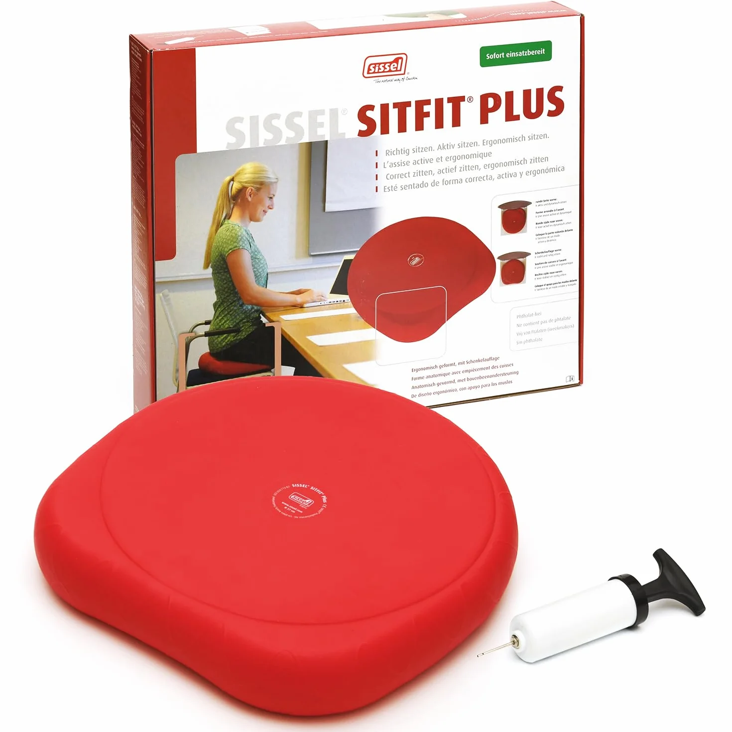 SISSEL Cuscino SITFIT Plus, incl. pompa, colore: Rosso