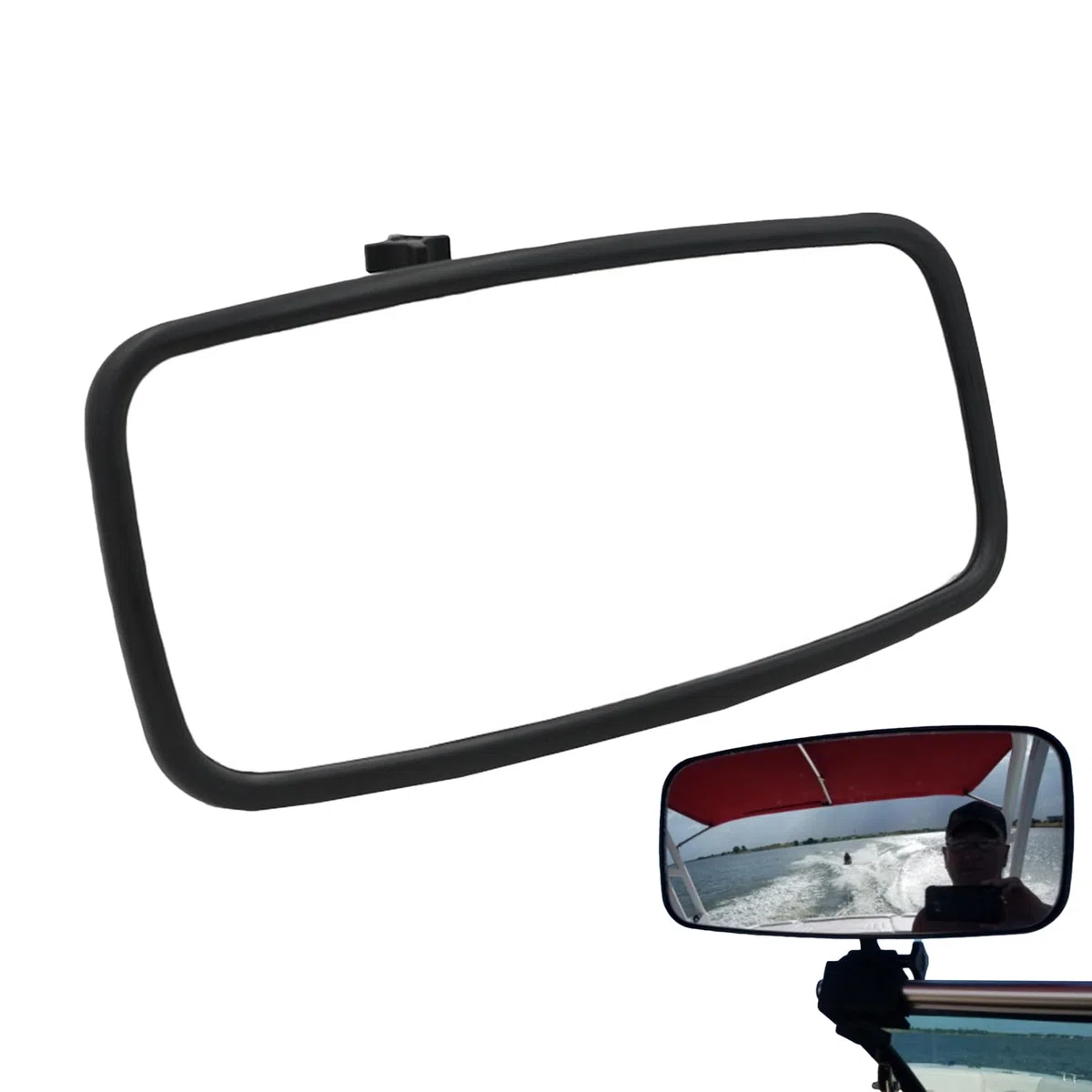 Specchietto retrovisore per sci nautico, 33 x 14,6 cm, grande versatile, specchio panoramico centrale, ampio angolo per sci nautico, per yacht, barche a motore, kayak