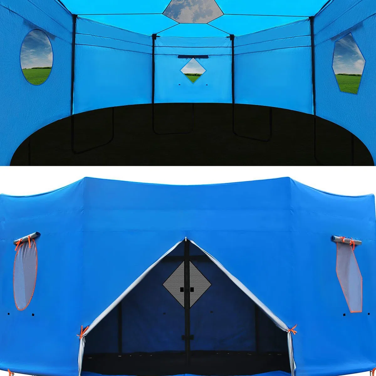 Telo parasole per trampolino, impermeabile, antivento, protezione per tutte le stagioni, per camper, campeggio, inverno, estate, giochi, giardino, esterno