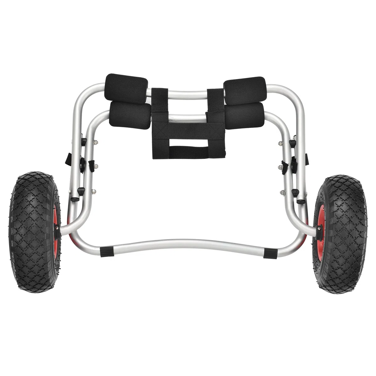 in.tec Carrello Pieghevole per Trasporto Kayak Canoa Rimorchio in Alluminio a 2 Ruote Pneumatiche Supporto e Cinghia Regolabili Carico Massimo 70 kg
