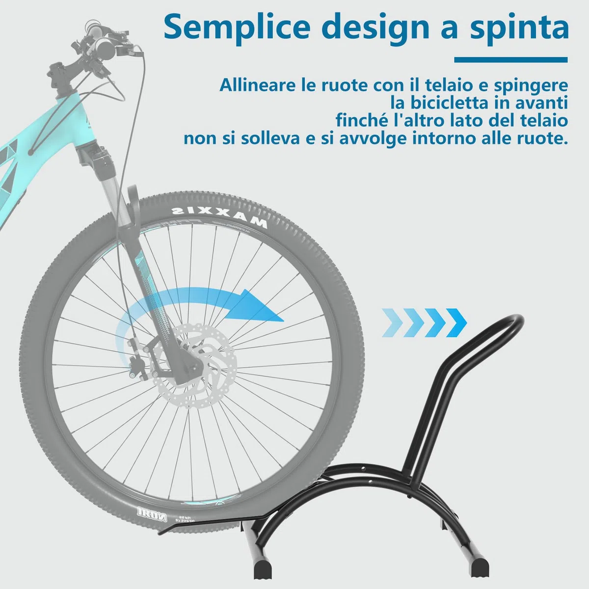 Urban Deco Rastrelliera per Biciclette Porta Bici da Terra Cavalletto Bici Supporto Biciclette da 16-29 Pollici Bici