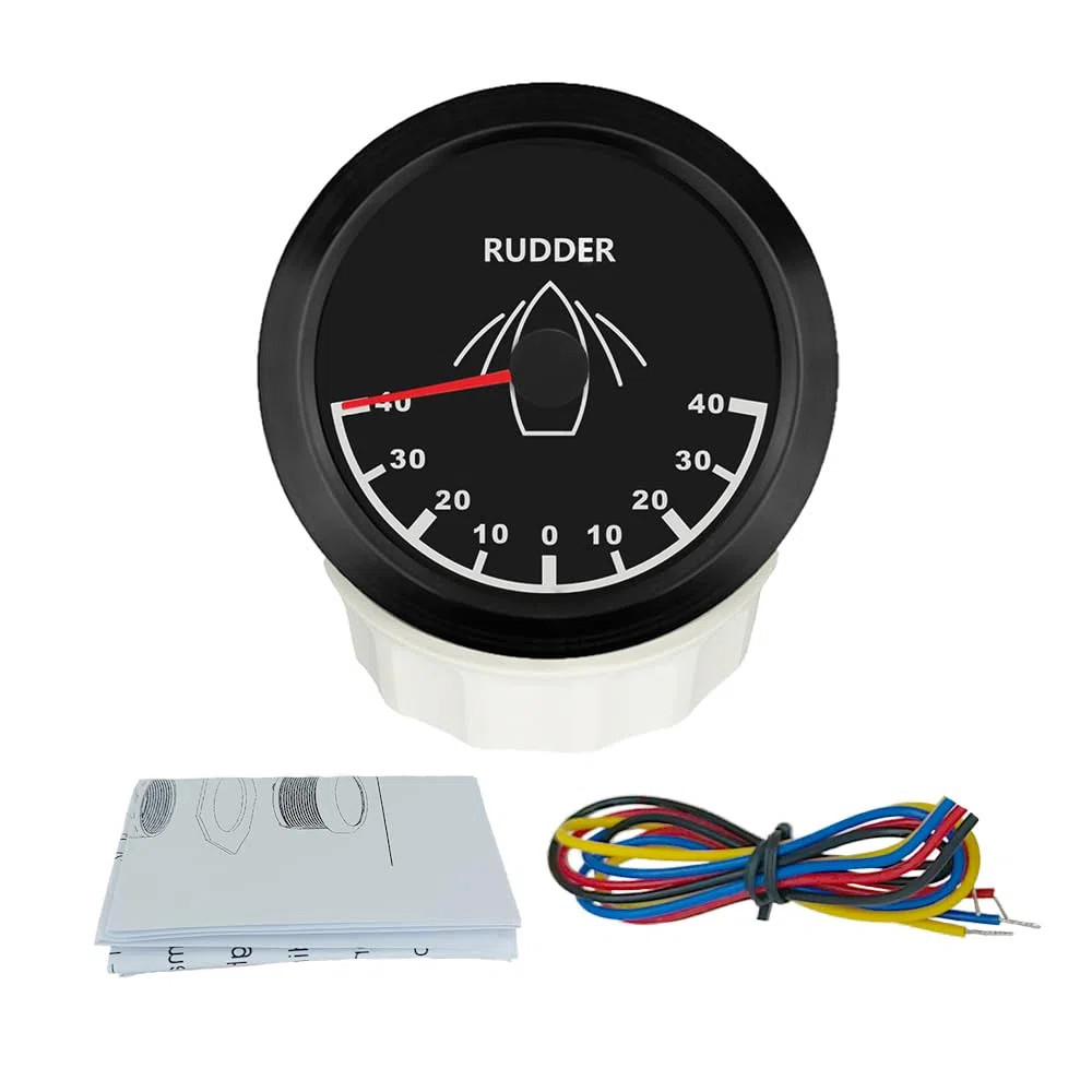 ELING Misuratore di angolo di canottaggio universale 85mm con sensore 0-190ohm con retroilluminazione rossa per barche a vela 12V 24V