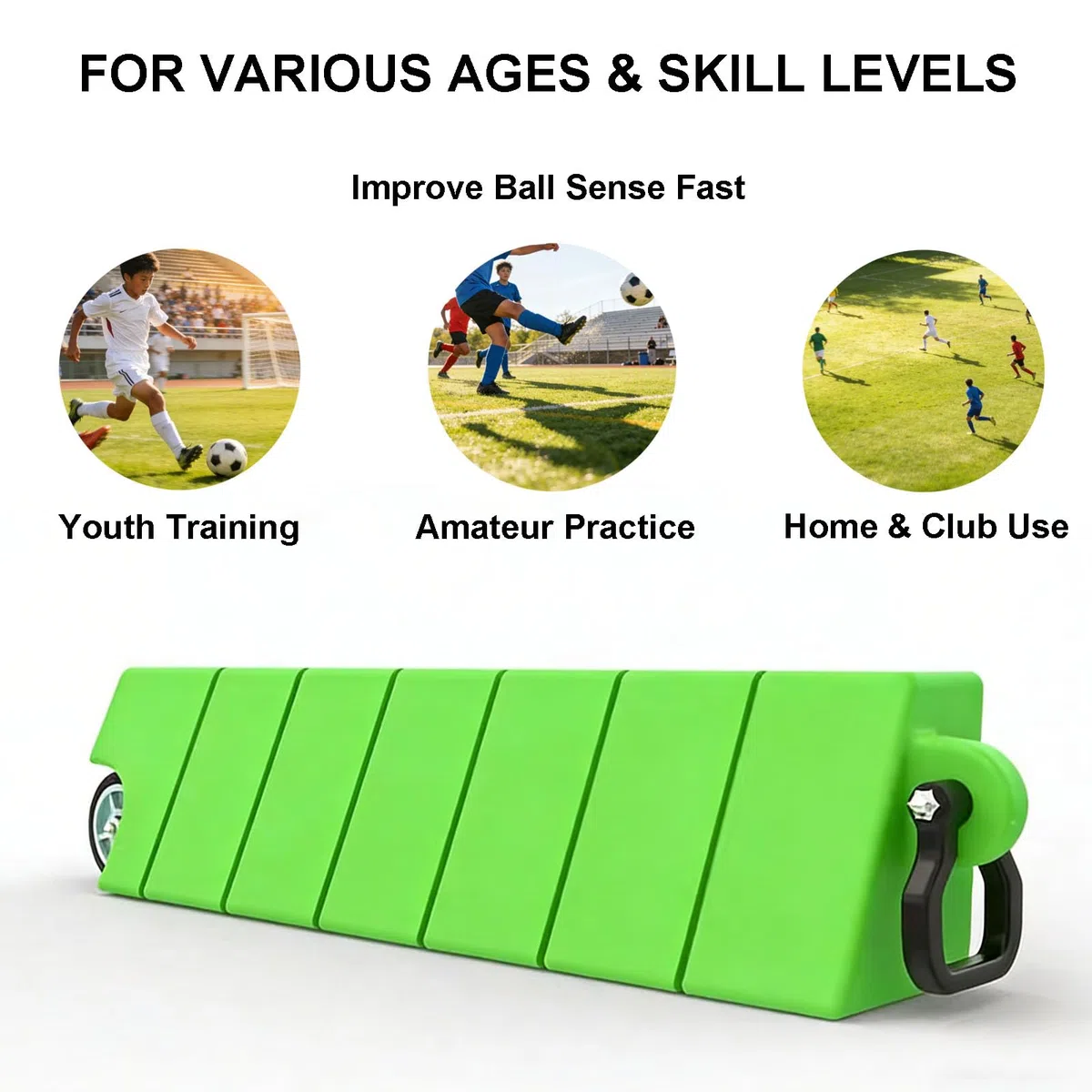 108x25x30cm Pedana da Rimbalzo da Calcio Con ruote | multifunzionale Attrezzatura Allenamento da Calcio, Parete Calcio Portatile Con la maniglia