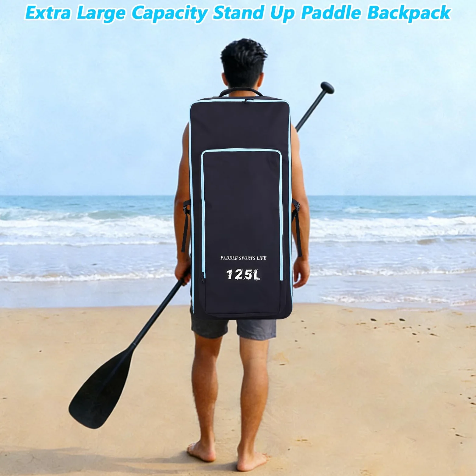 Zaino da Paddle Board di Grande capacità, Zaino da Stand Up Paddle con Design di Facile Accesso per Attrezzatura Avventura All'aria Aperta, Tessuto Oxford Viaggio Leggero