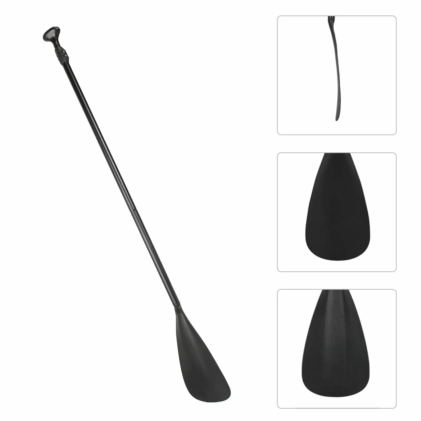 Tbest Pagaia telescopica per pagaia in Alluminio Removibile Pagaia Removibile Stand up Paddle per Kayak da Surf, Nero