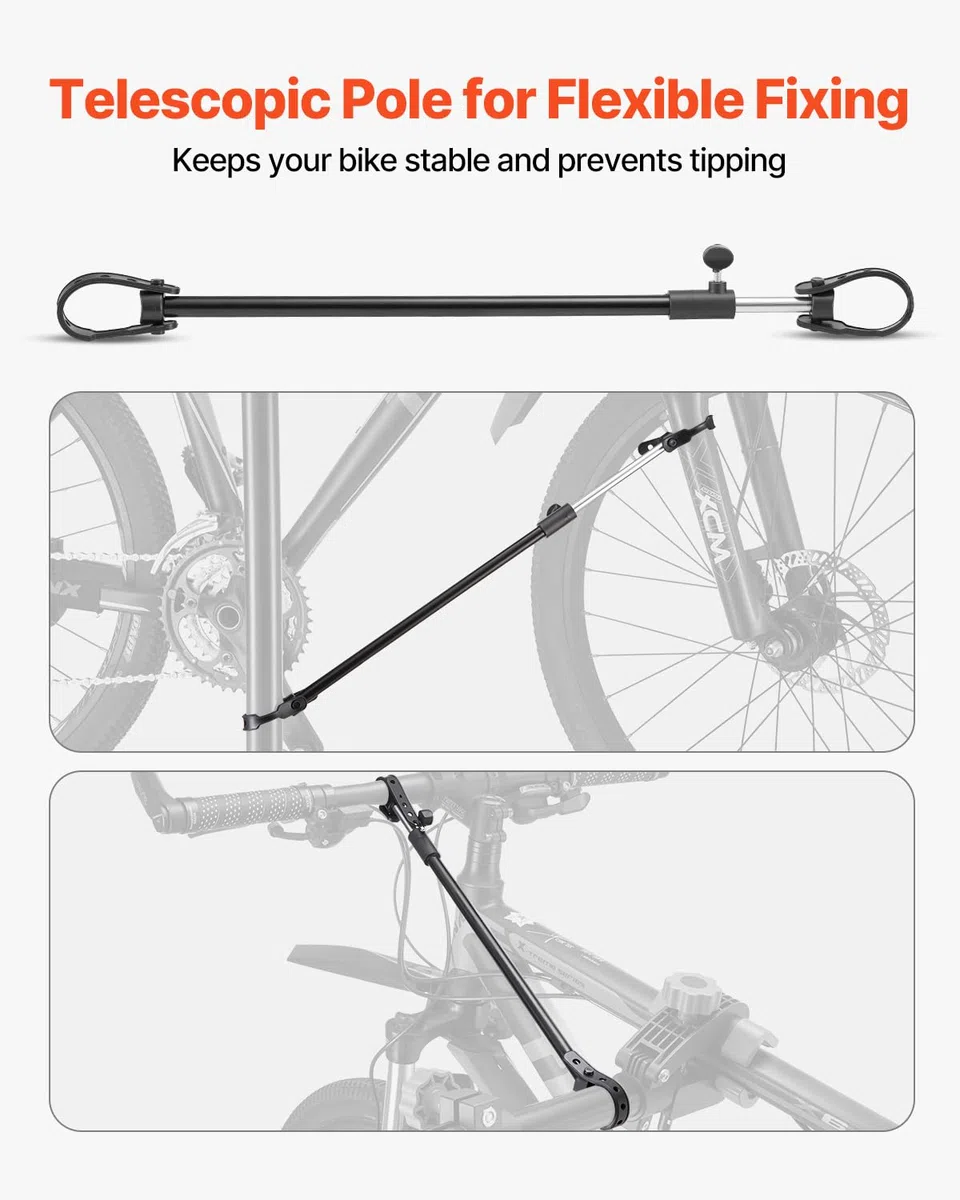 VEVOR Supporto per Riparazione Bici 955 x 940 x 1505 mm Supporto da Lavoro per Bici Resistente, Carico Nominale di 29,9 kg con Altezza Regolabile 835 a 1440 mm e Vassoio Portautensili Magnetico