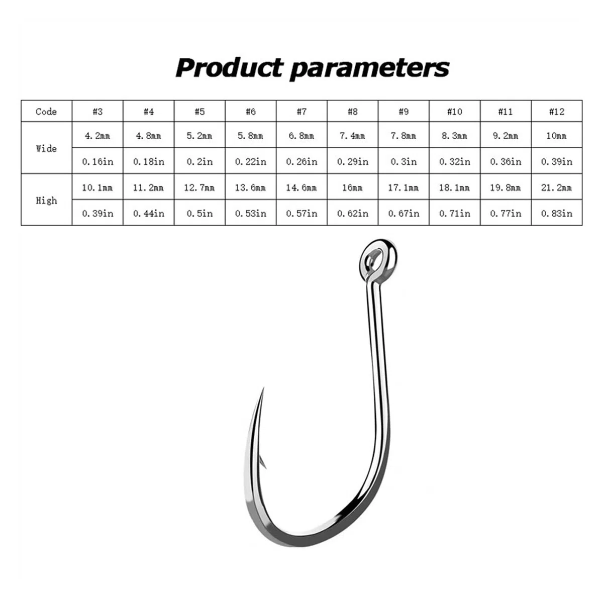 CLoxks Amo da Pesca Ami da Pesca in Acciaio ad Alto tenore di Carbonio 400 Pezzi/Lotto Set di ami da Pesca Offset a Distanza Larga for Acqua salata e Acqua Dolce con 10 Dimensioni Ami da Pesca