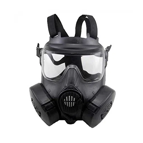 Maschera protettiva tattica M50 per softair e paintball, design doppia ventola, nera