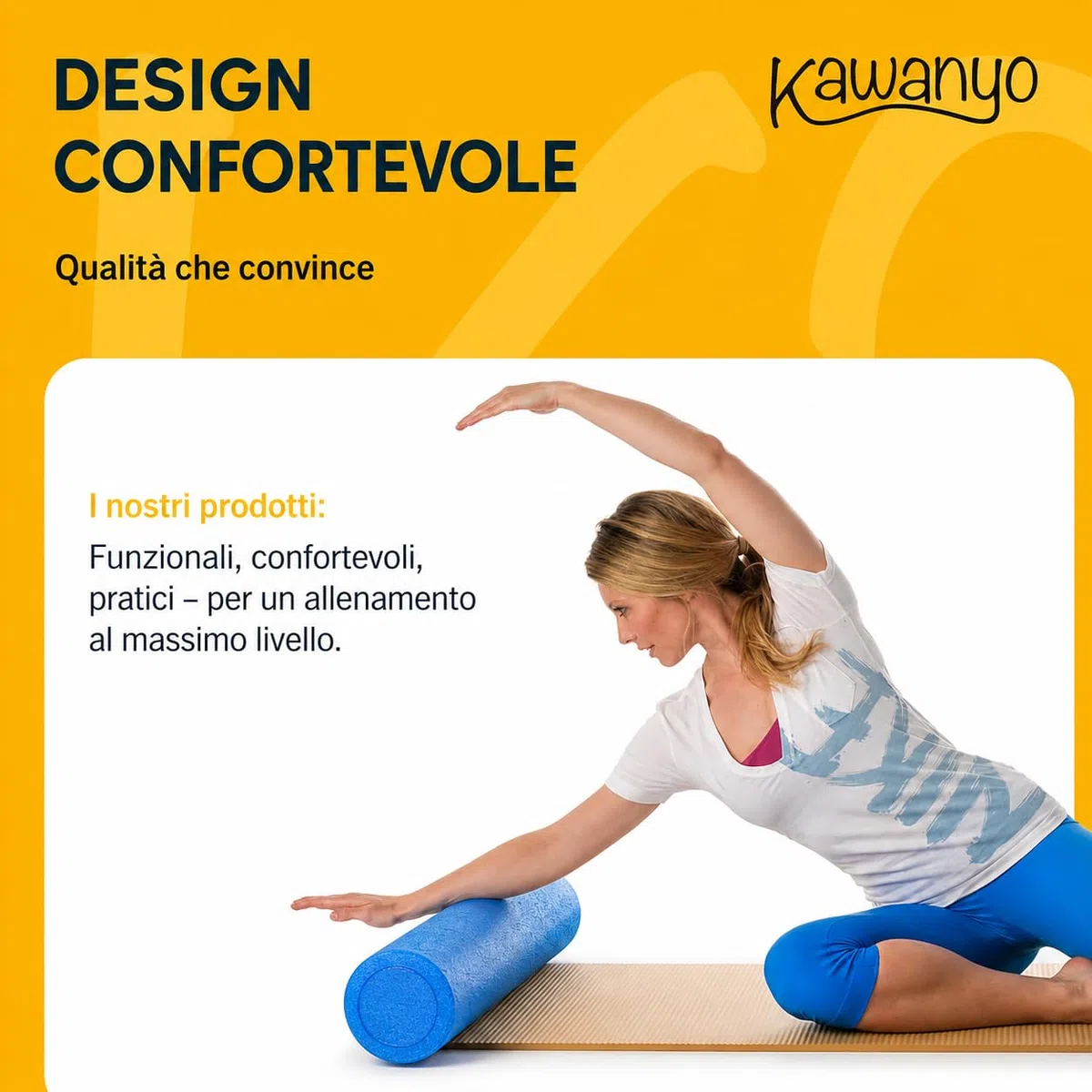 Rullo Massaggiante per Muscoli in Schiuma Foam Roller per Massaggio Muscolare, Fisioterapia, Yoga, Pilates e Fitness