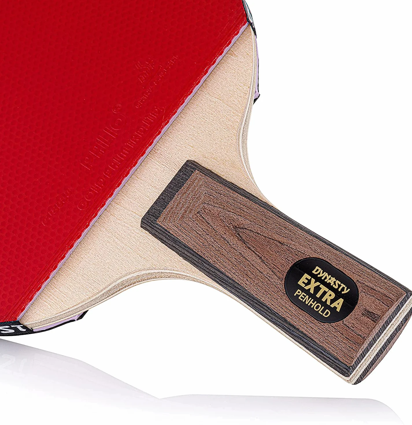 Dynasty Extra Penhold - Racchetta da ping pong con custodia, approvata ITTF in gomma, racchetta da ping pong in stile cinese
