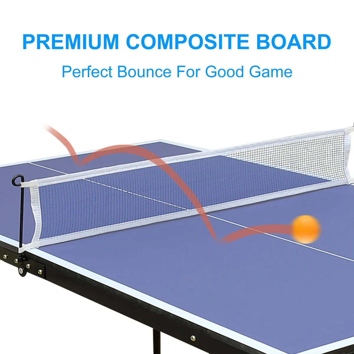 Tavolo da Ping Pong in MDF, Interno ed Esterno, Blu, 137.17x76.2x68.58 cm