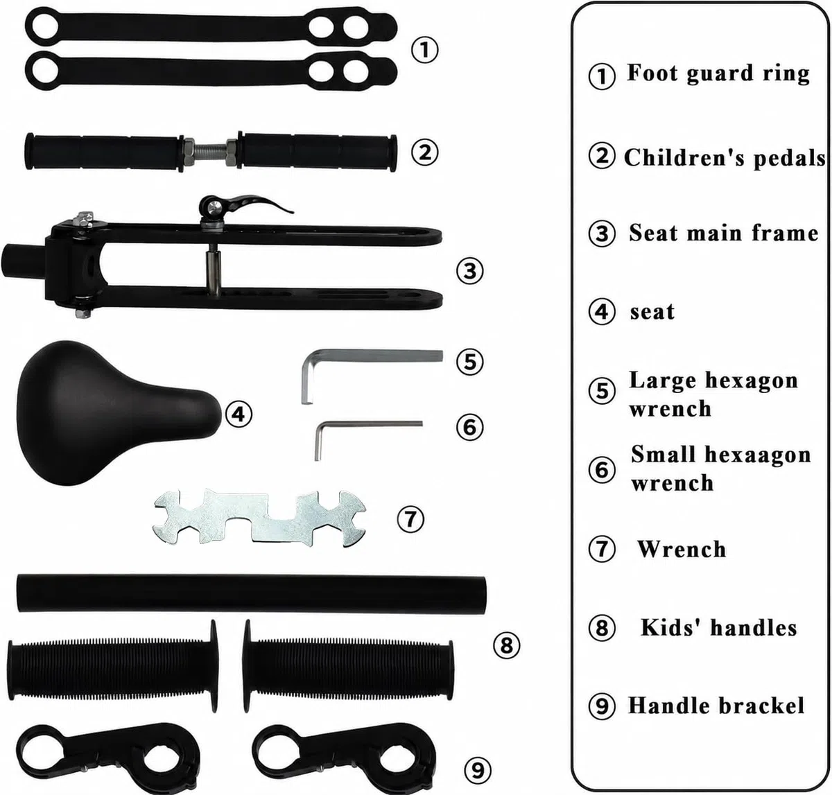 Gekufa Seggiolino per Bici per Bambini con Manubrio, Montato sul Davanti, per Tutte Le Mountain Bike, seggiolini Staccabili per Bambini da 2 a 5 Anni (Fino a 21,8 kg)