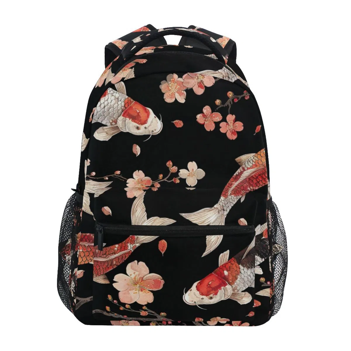 Fiori Di Pesce Koi Elegante Nuoto Zaino Scolastico per Ragazzi Ragazze,Borse per Libri e Studenti Alla Moda