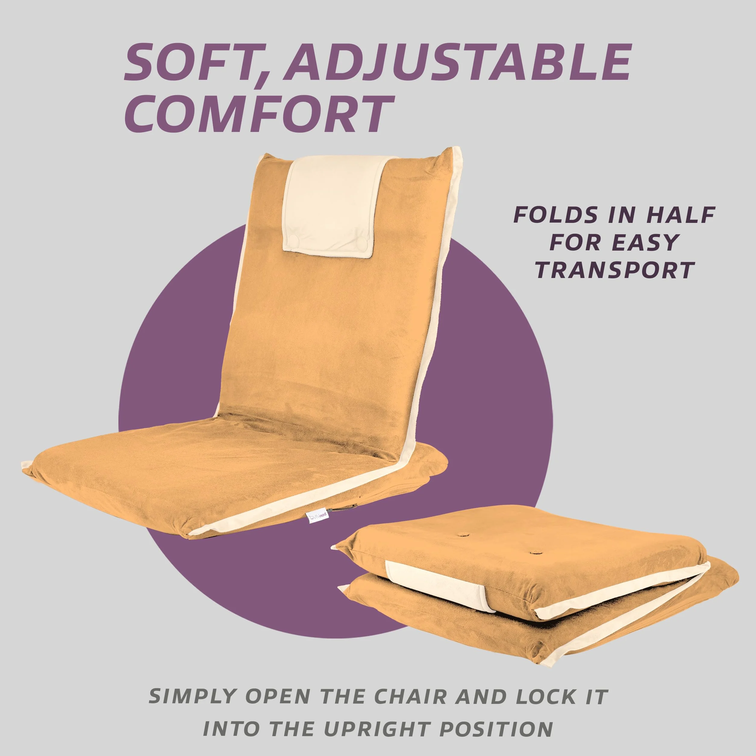 bonVIVO Easy III Sedia Pieghevole da Pavimento Imbottita – Meditation Chair Portatile con Schienale Reclinabile – Cuscino da Yoga e Lettura, Ideale per Casa, Studio e Viaggi – Blu