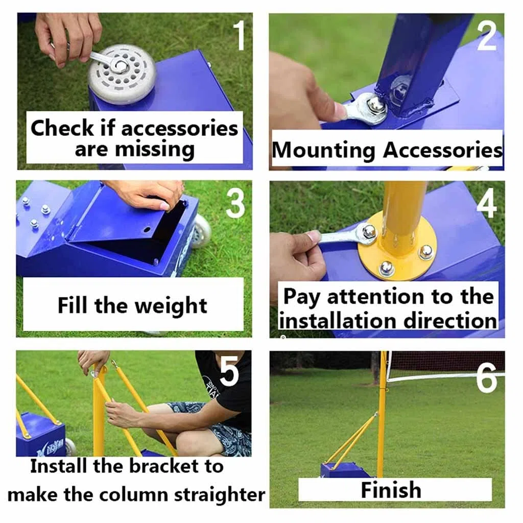 Rete sportiva regolabile per pallavolo, badminton e tennis, con ruote, design portatile e resistente per uso esterno