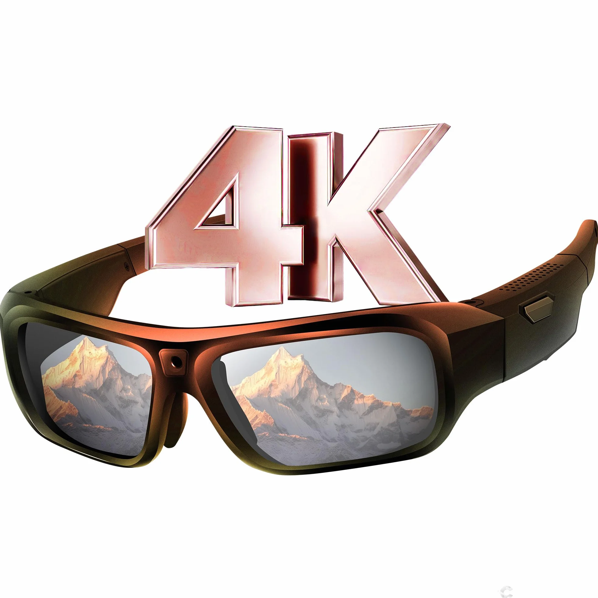 Occhiali con Telecamera 4K, Occhiali Smart per Sportiva All'aperto | High-Tech Videocamera da Sole Telecamera Nascosta con Protezione Polarizzata UV400, Smart Glasses, Supporto Foto/Video