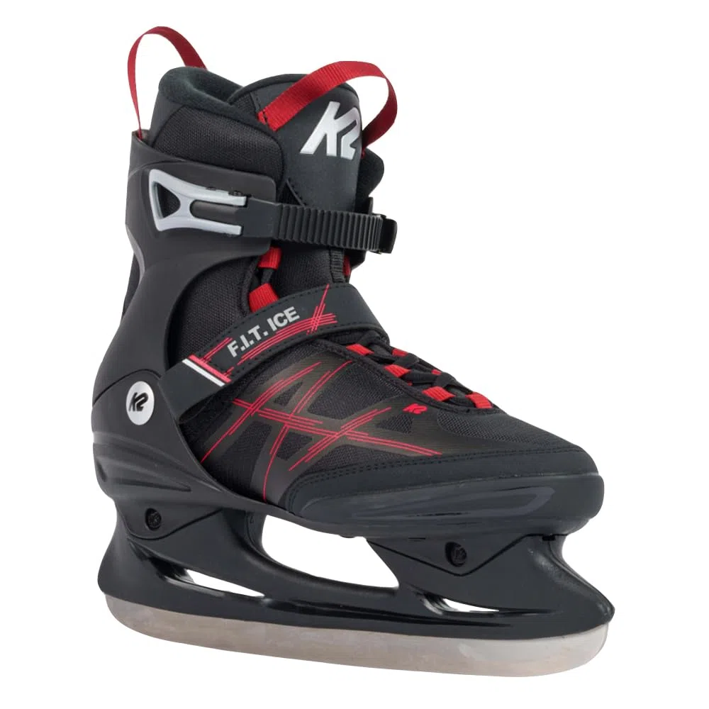 K2 F.I.T. ICE 25G0410 - Pattini da ghiaccio da uomo, colore: Nero/Rosso