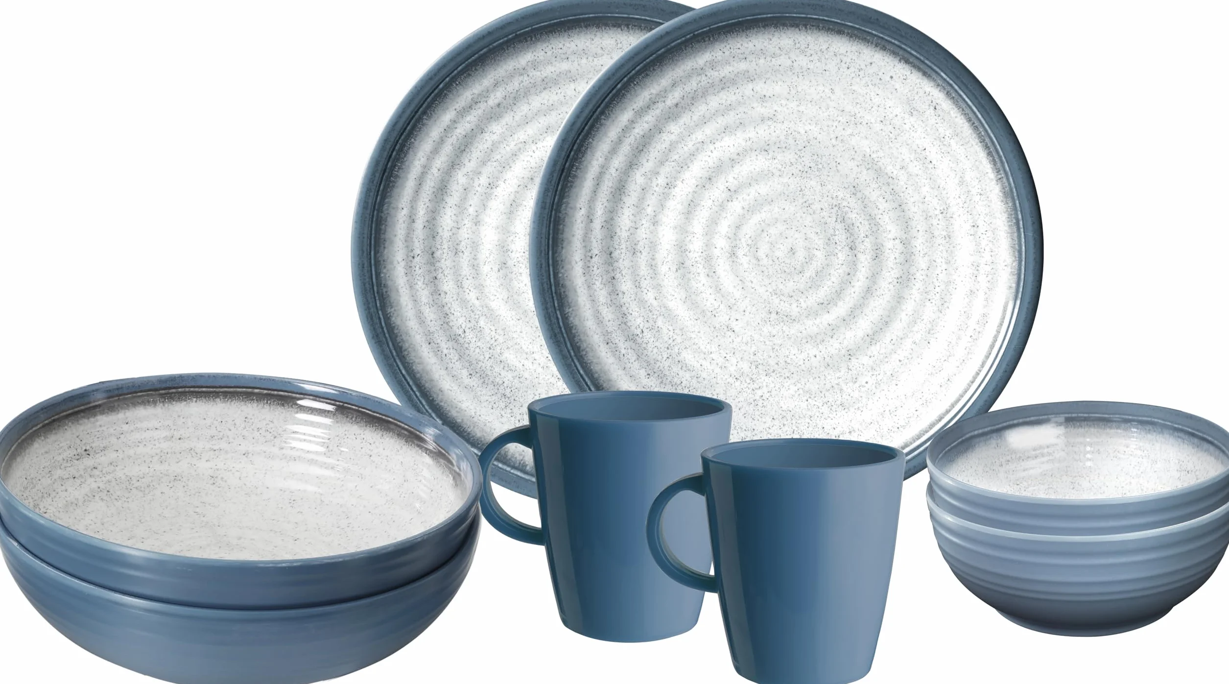 Brunner 0830143N.C5T Set Stoviglie da Campeggio per 2 Persone, Tête-À-Tête Tuscany, 8 Pezzi