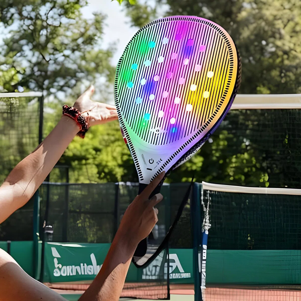 Racchetta da Tennis per Donne Set Di Pagaia Da Spiaggia Luminosa USB | Sportivi con 2 Palline per Allenamento Giornaliero All'aperto