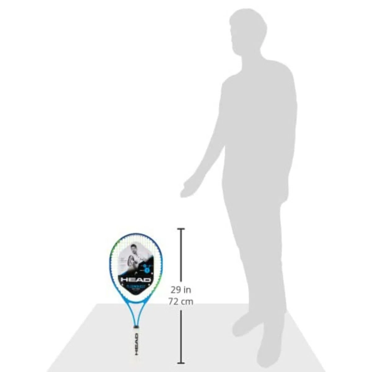 HEAD Ti. Conquest - Racchetta da tennis con testa pre-infilata, bilanciamento leggero, 68 cm
