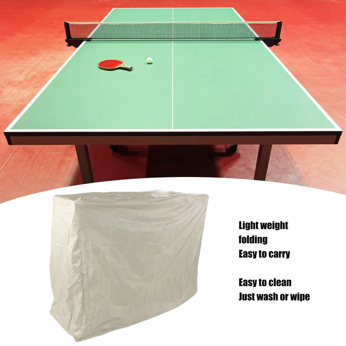 Septpenta Copertura Antipolvere per Tavolo da Ping Pong, Rivestimento in Argento 190, Resistente agli Agenti Atmosferici, Copertura per Tavolo da Ping Pong o Tavolo Lungo in Stile Coulisse