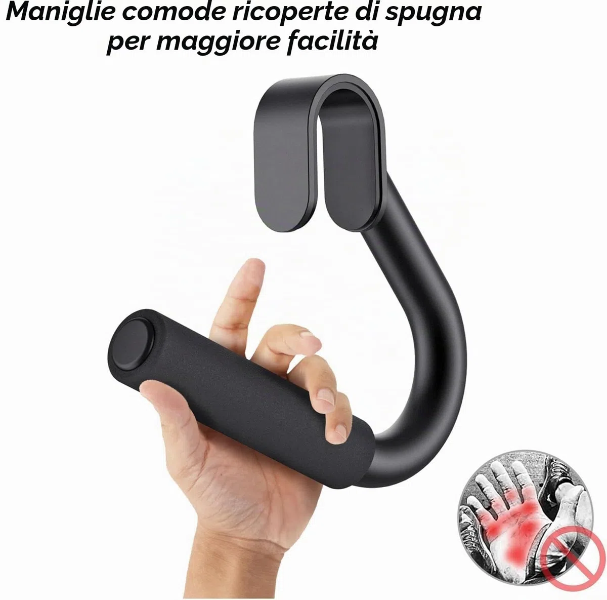 SELEWARE Maniglie Multifunzionali per Palestra con Impugnatura Ergonomica, Tubi in Acciaio Robusti, Attacchi per Barre di Trazione, Bilancieri, Fasce di Resistenza, Impugnature per Allenamento