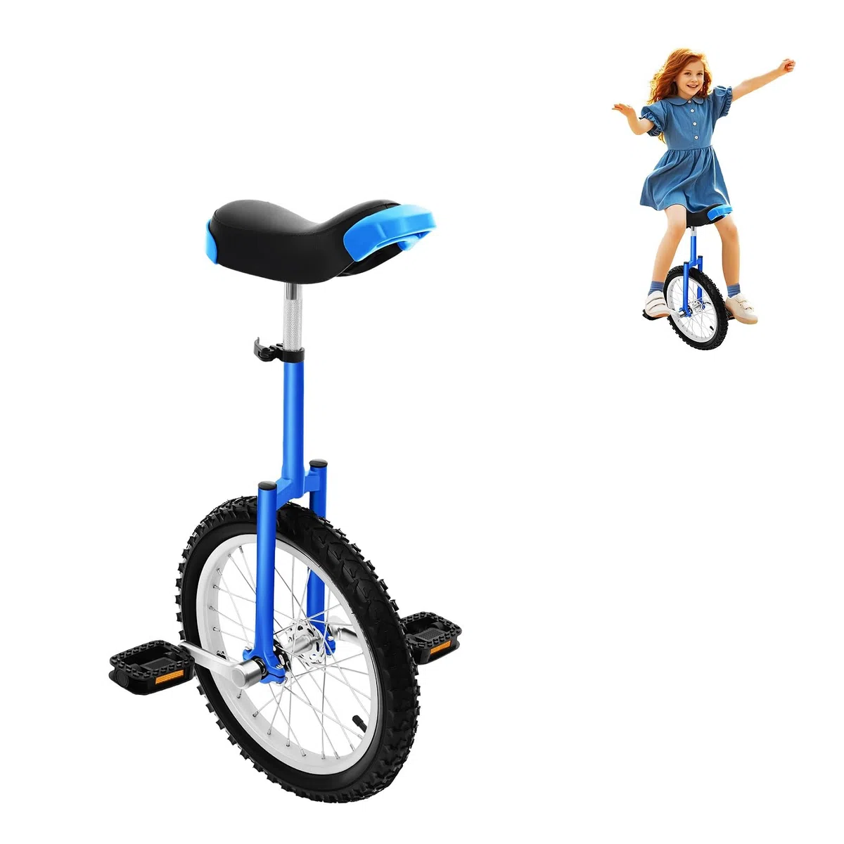 Monociclo da 16 pollici, ruota di aggiornamento per bambini da 1,2 a 1,55 m, con sella ergonomica per principianti e professionisti, unisex