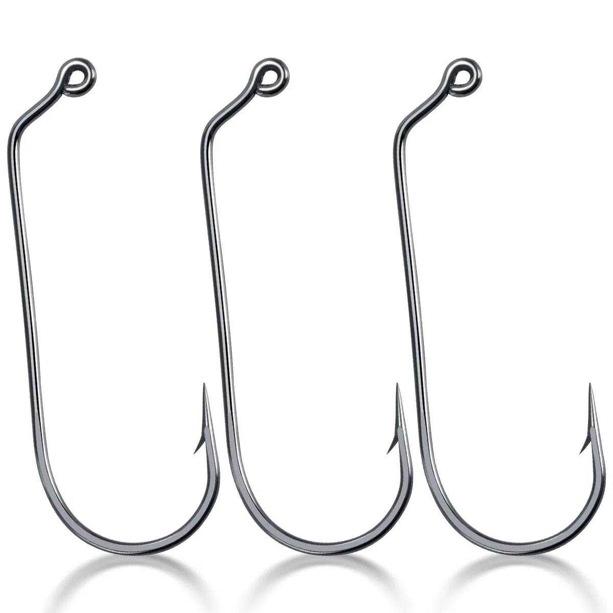 Dr.Fish Aberdeen Jig Ganci da pesca a 60 gradi in acciaio al carbonio ad alto tenore di carbonio ganci a gambo lungo curva rotonda nichel nero pesca Jig Making gancio forniture